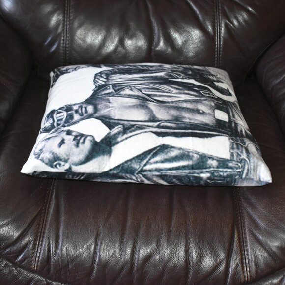 Tom Of Finland sexy leather man trio Style pillow throw - Picture 8 of 11